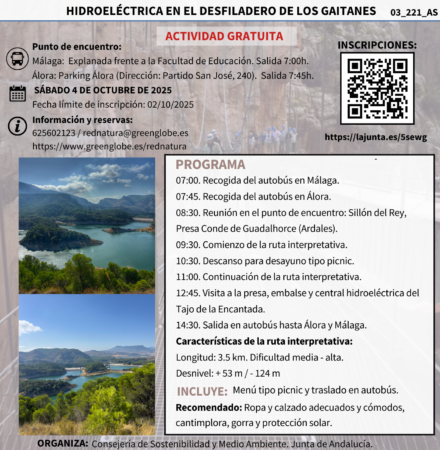 Cartel de la actividad en el Desfiladero de los Gaitanes