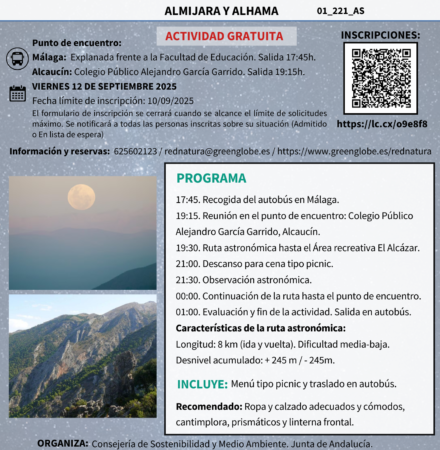 Cartel de la actividad sobre contaminación lumínica