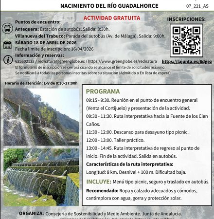 Cartel de la actividad Sierra de Camarolos, Nacimiento del Río Guadalhorce