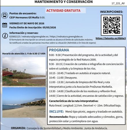 Cartel de la jornada de limpieza del Río Real